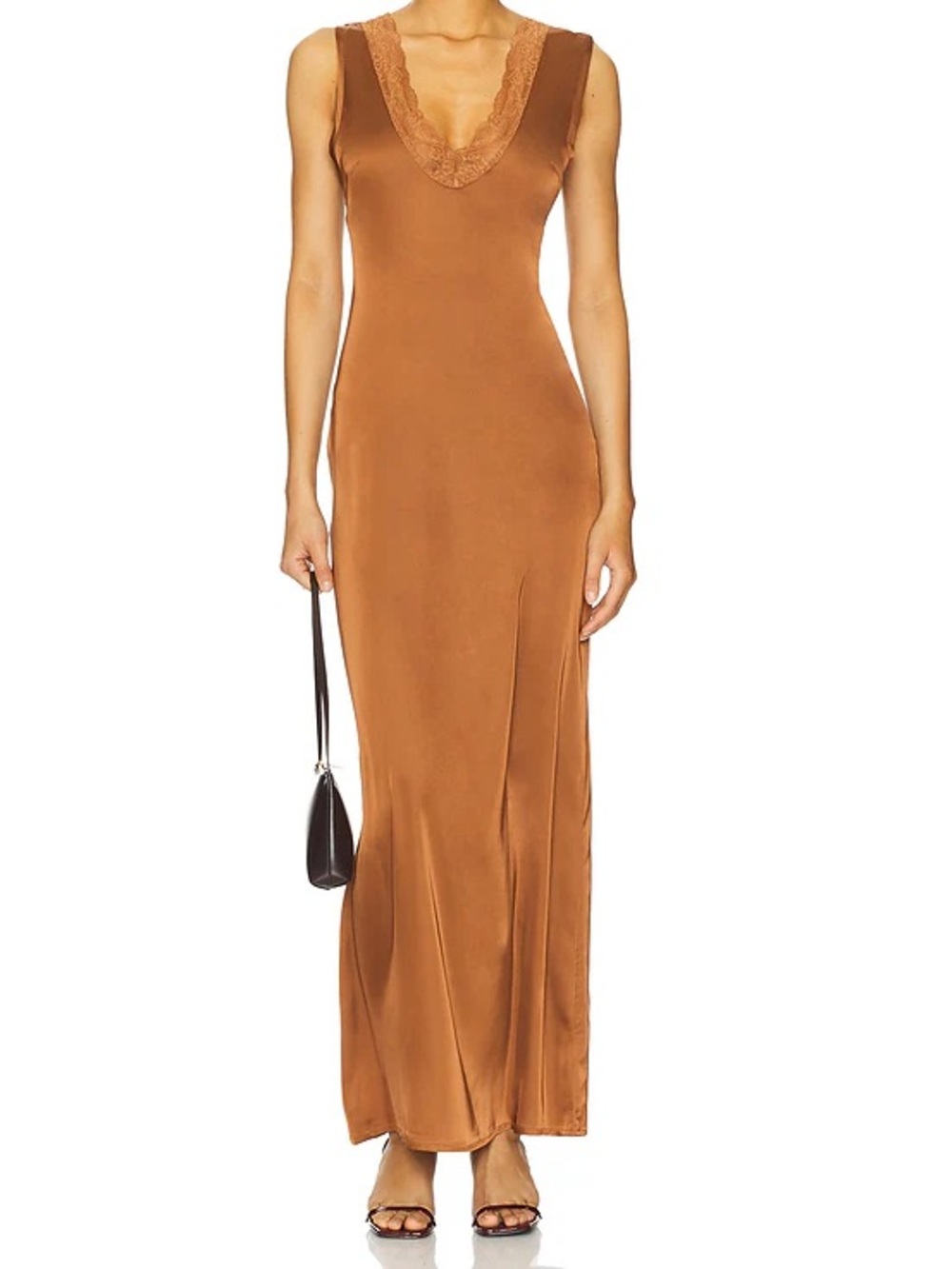 LIONESS / Revolve Simi Maxi Dress Trending. Brown. Fall 2026. Classic. Slip dres